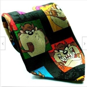 Looney Tunes Taz Tasmanian Devil Faces Tie